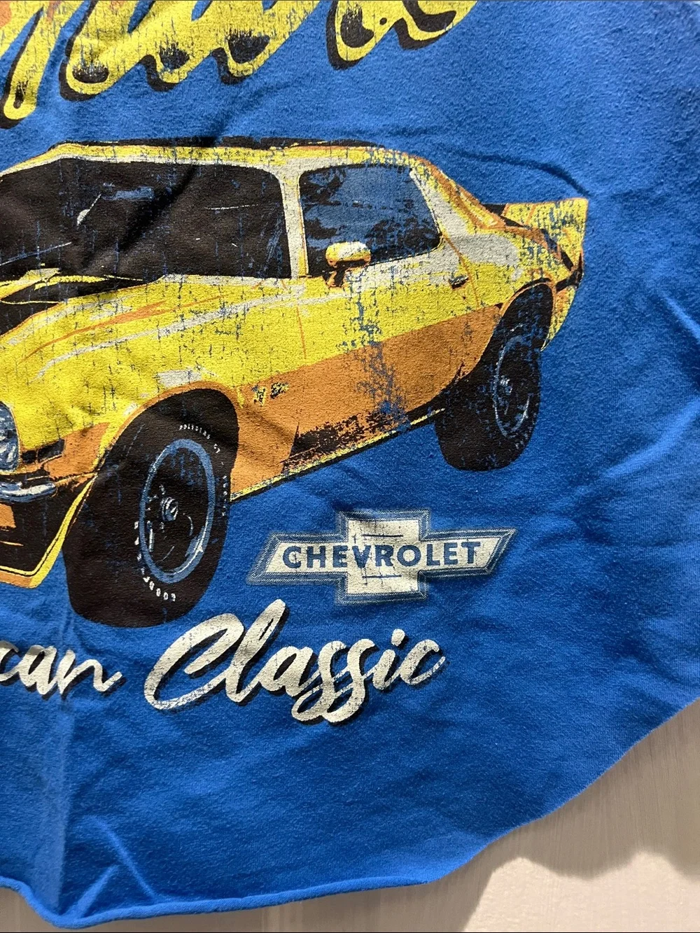 GM Official Apparel Blue Tank with Yellow Camaro Graphic - Picture 5 of 6
